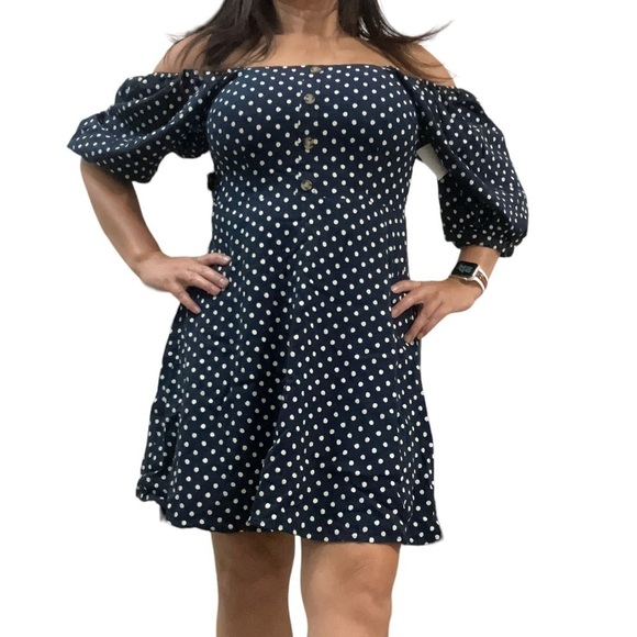 𝅺VERO Moda Nordstrom Polka Dot Square Neck Dress - Picture 1 of 13